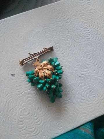 Broche - 18 carats Or jaune Turquoise - Turquoise, Bijoux, Sacs & Beauté
