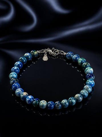 Shattuckite Bracelet en argent 925 - Largeur : 21 cm- 10.2 g