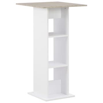 vidaXL Bartafel 60x60x110 cm wit en betonkleurig, Verzenden