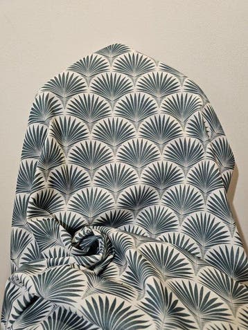 Art Deco-stof in duifblauw - 300x280 cm - Luxe selectie