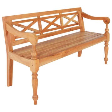 vidaXL Bank Batavia 123 cm massief mahoniehout lichtbruin, Verzenden
