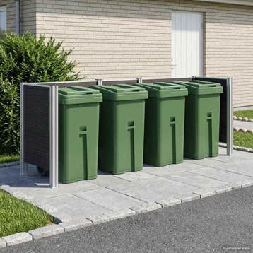 vidaXL Afvalbak Schutting Grijs 315 x 85 x 115 cm Aluminium, Verzenden