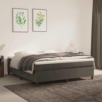 vidaXL Boxspring bed 160x200 cm fluweel donkergrijs, Huis en Inrichting, Slaapkamer | Bedden, Verzenden, Nieuw