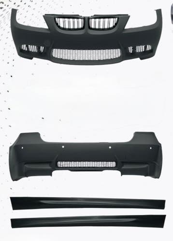 BMW E90 08-11 M3-stijl bodykit – 4-uitlaat + sideskirts, Nieuw, Voor, BMW, Bumper