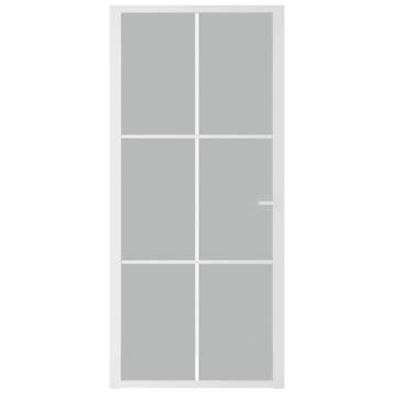 vidaXL Binnendeur 93x201,5 cm matglas en aluminium wit, Verzenden