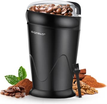 Koffiemolen elektrisch - Koffiemaler - 200W - Zwart - Aigost, Verzenden, Nieuw