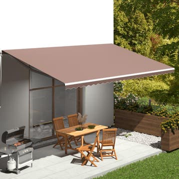 vidaXL Vervangingsdoek voor luifel 6x3 m polyester bruin, Verzenden
