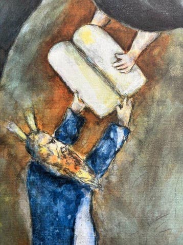 Marc Chagall (1887-1985) - Moïse reçoit les tables de la loi