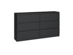 Ladekast  140 cm 6 lades zwart Zwart (Slaapkamer), 5 laden of meer, Verzenden, Nieuw, Overige houtsoorten