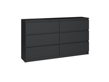 Ladekast  140 cm 6 lades zwart Zwart (Slaapkamer), Huis en Inrichting, Kasten | Ladekasten, 5 laden of meer, Verzenden, Nieuw
