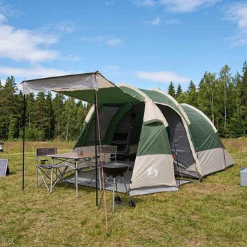 vidaXL Tunneltent Groen 390 x 215 x 152 cm, Caravans en Kamperen, Verzenden, Nieuw