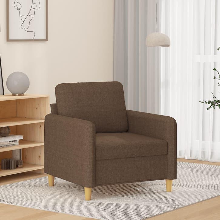 vidaXL Fauteuil 60 cm stof bruin, Maison & Meubles, Canapés | Salons, Envoi