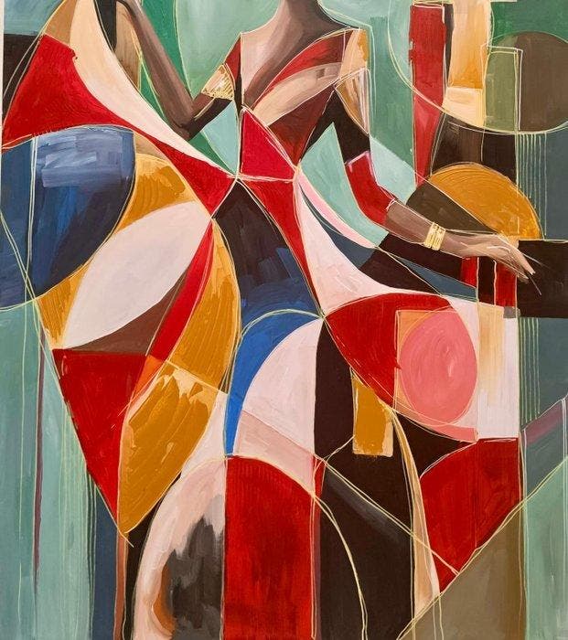 Kiri Aguilera (1982) - Elegancia en Ángulos, Antiquités & Art, Art | Peinture | Moderne