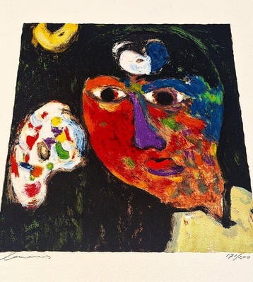 Eugène Brands (1913-2002) - Zelfportret met palet