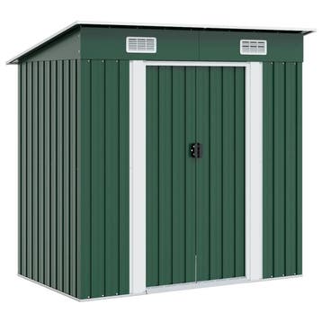 vidaXL Tuinschuur metaal groen, Verzenden