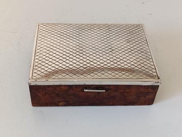 Boîte à bijoux - Argent 800. Bois et ivoire, Antiek en Kunst