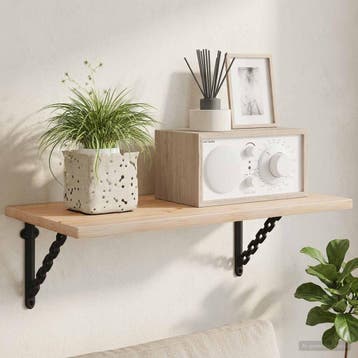 vidaXL Wandplankbeugels 12 st Zwart 21 x 21 x 3.5 cm Staal, Verzenden, Nieuw
