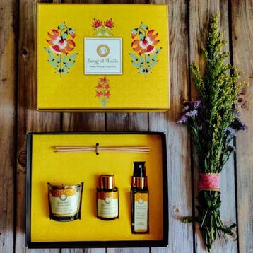 Song of India - Ayurveda Gift Box met geurstokjes, geurkaars, Sports & Fitness, Ophalen of Verzenden