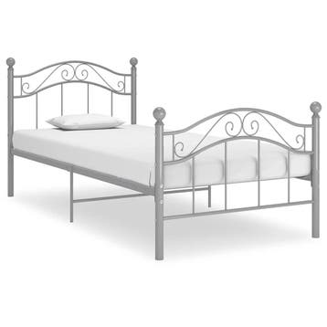 vidaXL Bedframe metaal grijs 90x200 cm, Huis en Inrichting, Slaapkamer | Bedden, Verzenden, Nieuw