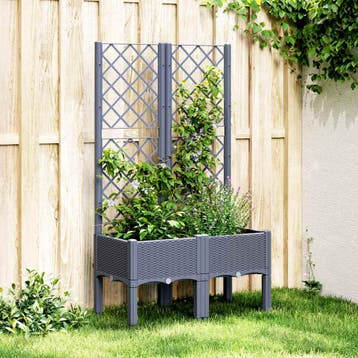 vidaXL Plantenbak met latwerk 80x40x142 cm polypropeen, Verzenden
