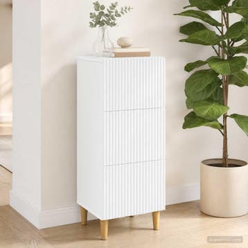 vidaXL Ladekast Wit 33 x 34,5 x 90 cm Bewerkt hout, Huis en Inrichting, Verzenden, Nieuw