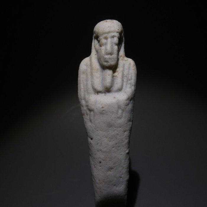 Oud-Egyptisch Faience Shabti. 10 cm hoog. 30e Dynastie, 378, Collections, Minéraux & Fossiles