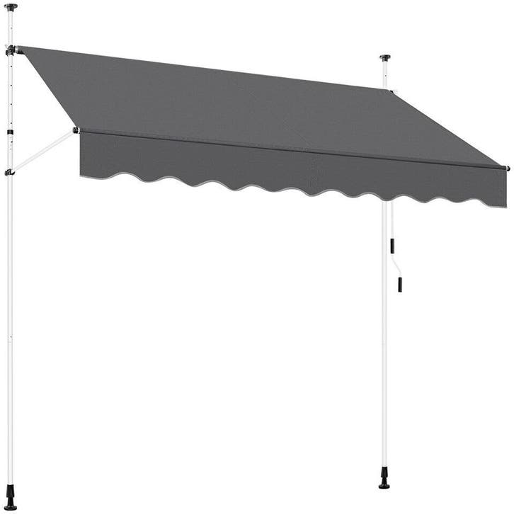 2dekans | Yaheetech Klemzonnescherm Donkergrijs – Handmatig, Jardin & Terrasse, Parasols, Enlèvement ou Envoi