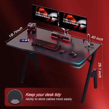 Gaming bureau - Gaming desk - Gaming tafel - 100x50 cm - Zwa, Verzenden, Nieuw
