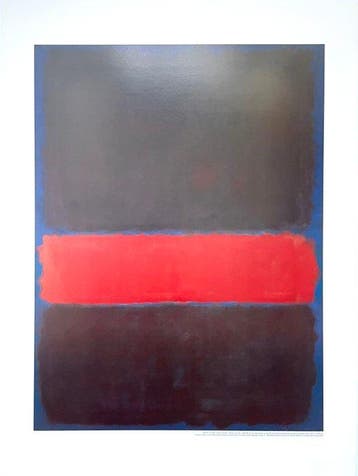 Mark Rothko (after) - Maroon on Blue - Offset lithograph -, Antiek en Kunst