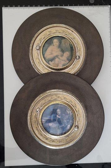Set van twee religieuze vintage wandplaatjes (2) - Gemengd -