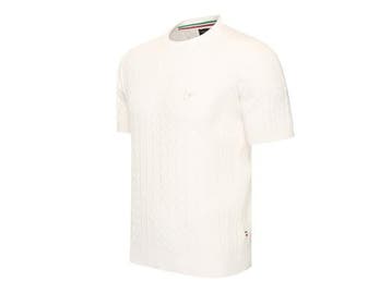 Veiling - Cappuccino Italia Loreto Cable Knit Tee Wit - L, Nieuw