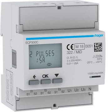 Hager Elektriciteitsmeter - ECP300C, Verzenden, Nieuw