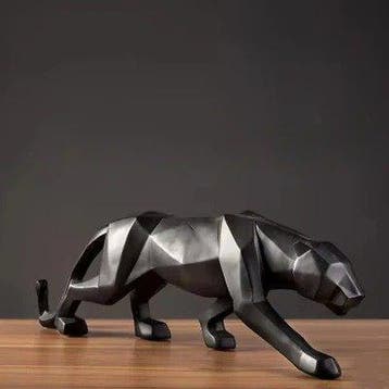 Decoratief ornament - Black Resin Panther Sculpture –