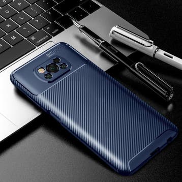 Xiaomi Poco F3 Hoesje - Carbon Fiber Textuur Shockproof Case, Verzenden