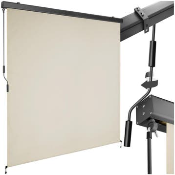 Zonnescherm Eloise met 2 wandhouders - 180 x 250 cm, beige, Tuin en Terras, Verzenden, Nieuw