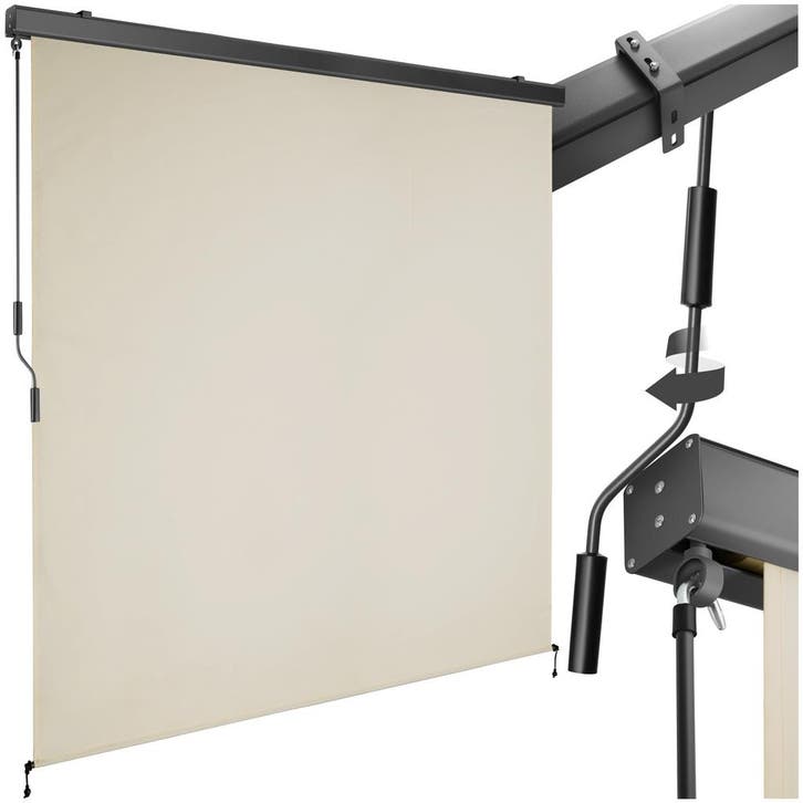 Zonnescherm Eloise met 2 wandhouders - 180 x 250 cm, beige, Tuin en Terras, Zonneschermen, Verzenden