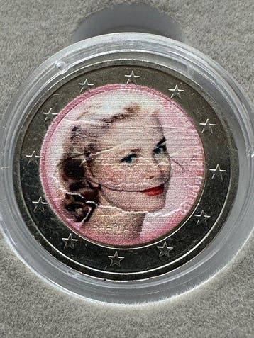 Monaco. 2 Euro ND Grace Kelly gekleurd in cassette (Sans