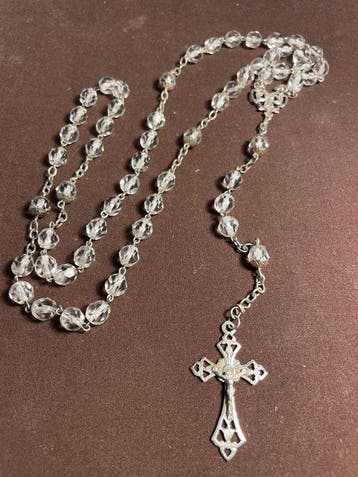 Rozenkrans - Zilver, Gefacet bergkristal - 1850-1900 -, Antiek en Kunst