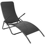 vidaXL Inklapbaar ligbed poly rattan zwart, Verzenden