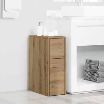 vidaXL Badkamerkast smal met wielen bewerkt hout artisanaal, Huis en Inrichting, Verzenden, Nieuw