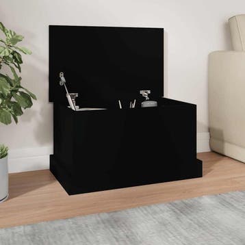 vidaXL Opbergbox 50x30x28 cm bewerkt hout zwart, Verzenden, Nieuw