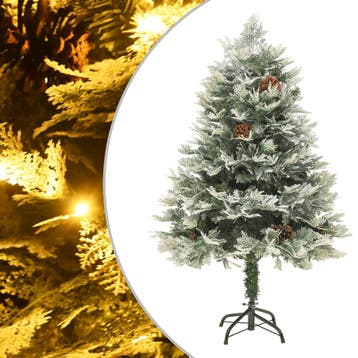 vidaXL Kerstboom met LED en dennenappels 150 cm PVC en PE, Diversen, Verzenden, Nieuw
