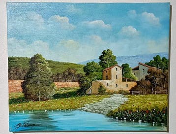 Giorgio Valenza (XX) - Idillio rurale lungo il fiume