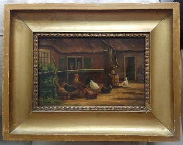 Wilhelmus Albertus Lammers (1857-1913) - Haan en kippen op