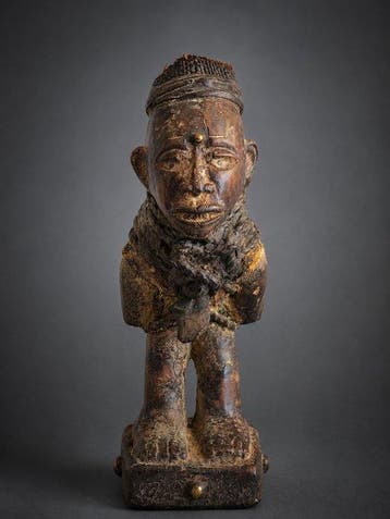 Uitzonderlijk en zeldzaam Fon-fetische nkisi nkondi, Antiek en Kunst