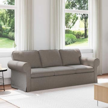 vidaXL bank / zetel Taupe 215 x 82 x 80 cm Stof, Verzenden, Nieuw