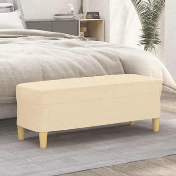 vidaXL Bankje 100x35x41 cm stof crèmekleurig, Verzenden, Nieuw
