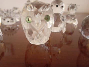 Unknown - Beeldje - Colección de 17 figuras de cristal, Antiek en Kunst