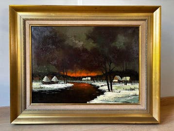 Piet Mees (XX) - Winterlandschap