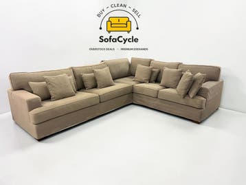 Hoekzetel taupe XL 316 cm, gezinszetel – tweedehands, Huis en Inrichting, Verzenden, Nieuw